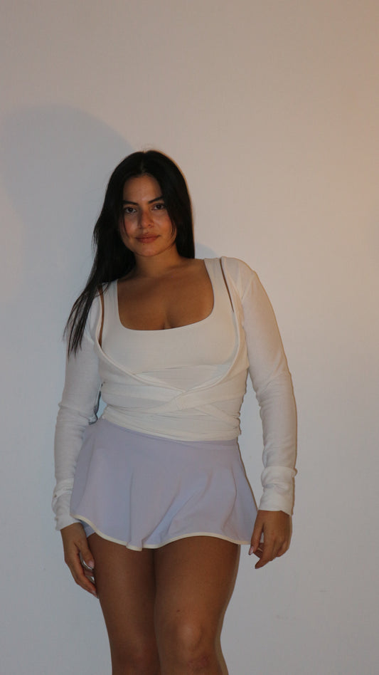 Cozy Ballet Wrap Top - Coconut